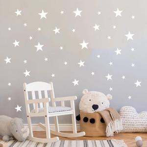 155 Pcs White Star Wall Decals  Peel and Stick, Removable Vinyl Stickers for Kids Rooms, Nurseries & Home Decor (Matte White, 1-4 Inch Stars)