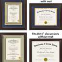 Americanflat 11x14 Diploma Frame - Use as 8.5x11 Certificate Frame or Display 11x14 Photo Without Mat - Legacy Collection - Beaded Mahogany Vintage Frames - Shatter-Resistant Glass - Blue and Gold Mat
