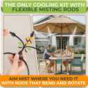 Misters for Outside Patio with Flexible Rod Nozzles, 75 ft, Black