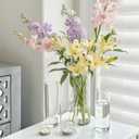 Cylinder Glass Bud Vases Set of 15 Clear Flower Vase for Centerpieces Shelf, Modern Small Vases for Living Room Bedroom Office Home, Decor for Wedding House Warming Party