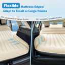 Ciremiv Car Bed with The Most Complete Sleeping Accessories,Leakproof Durable Car Air Mattress, Pillow & Pump for SUV Minivan Mpv Road Trip Inflatable Bed,White + Gray