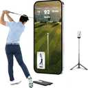 Golf Daddy Golf at Home Simulator  AI Swing Analyzer & No Ball Practice Trainer  Real-Time Feedback, Outdoor & Indoor Golf Practice Mat for Skill Improvement, and Portable Setup for Daily Training