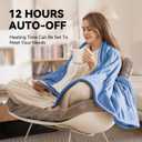Warm Storm Electric Blanket Twin Heated Blanket Sherpa&Polar Fleece 10 Heating Levels 12 Hours Auto Off Machine Washable Blue 62"x 84"
