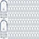 Honoson 1/4 Wedge Base 12V 5W Bulb Clear Krypton Light Bulb for Landscape, RV and Cabinet Lighting (100 Pieces) (Warm White Light)