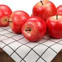 Artificial Apples Fake Frutis Apples, Simulation Apples for Home Decoration Lifelike Normal Size Apples Fake Apples for Kichen Party Chirstmas Decor (6 Pcs Red Apple)