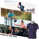 Blue Men's Short Sleeve Mesh Crew Neck T Shirt Athletic Running Gym Tee (Large)