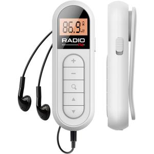 FM Radio, Rechargeable Portable Pocket Transistor Radio with Best Reception,LCD Digital Tuning with Backlight, Stereo Sound, Belt Clip for Jogging,Walking