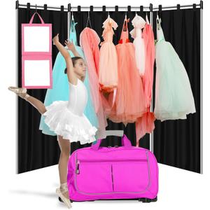 3Pcs Privacy Curtain for Dance Bag Suitcase Portable Changing Room Privacy Partition Screens Dance Bag Shield Cover for Dancer Backstage Accessories Camping Window Shades Dressing Room (Black)