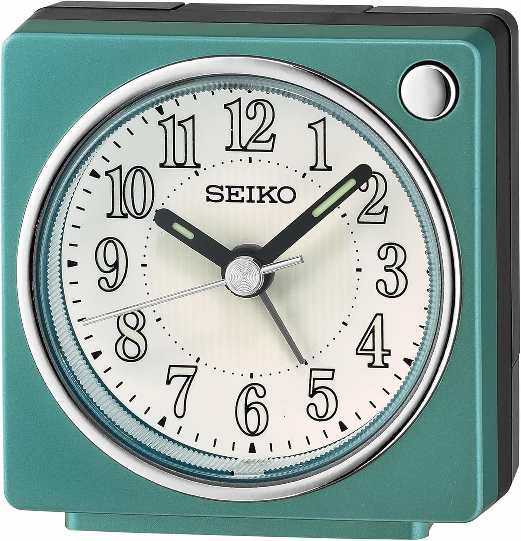 Seiko Fuji II Bedroom Alarm Clock, Metallic Green