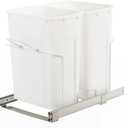 Knape & Vogt SBM15-2-35WH Cabinet Bottom Mount Pull Out Trash Can, 18.8-Inch by 14.25-Inch by 22-Inch