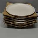 JoyJolt Mesa Stoneware Dinner Plates Set of 6, 10.5 Dish Set, Dishwasher and Microwave Safe Plate Set, Modern Rustic Dinnerware, Kitchen Serving Dishes - Matte White (Linen)