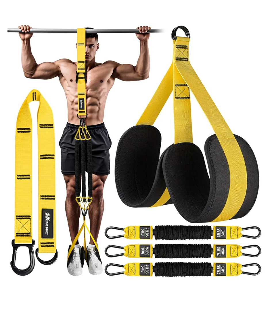 Pull Up Assistance Bands, Adjustable Heavy Duty Resistance Band for Pull Up, 3 Pull Up Bands, Comfortable Fabric Feet/Knee Rest, Assistance Bands for Pull-Up, Home Fitness, Body Stretching