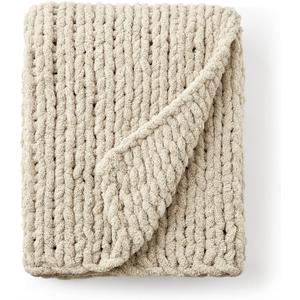 ESTERRA Potato® Chenille Chunky Knit Throw Blanket - Forest Taupe 40x50