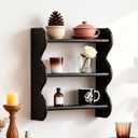 100% Solid Wood Floating Shelf, Vintage Wall Shelves Wall Mounted Storage Rack 3-Tier, Farmhouse Decor Hanging Shelf Display Shelves for Apartment, Living Room and Bedroom