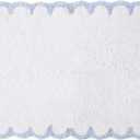 Peri Home Scalloped Bath Rug - Soft & Absorbent 100% Cotton Tufted Bath Mat, 20" x 30", White with Blue Scallop