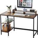 MINOSYS Computer Desk 47-inch with Storage Shelf - Vintage Ideal Gaming Desk for Bedrooms, Small Spaces, and Home Offices Modern Writing Desk for PCs.