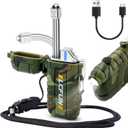 LcFun Electric Lighter USB Rechargeable Arc Lighters Windproof Plasma Lighters with LED Battery Display, Waterproof Electronic Flashlight Lighter with Lanyard for Camping, Survival Tactical Gear