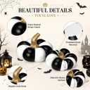 RattanView 2 Pack Halloween Resin Pumpkin Decor Set, Black and White