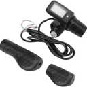 Electric Throttle Grip Set, 805 LCD Display, Electric Scooter Half Throttle Grip with LCD Panel for 22.5mm Handlebars
