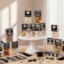 AceOrbit 24 Sets Graduation Candy Tubes Bulk for Guest 3.54 Inch Empty After Dinner Candy Jar Buffet Container Acrylic Box with Sticker for Class of 2026 End of Year Gifts(Black)