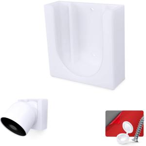 Wall Mount for Google Nest Battery Security Camera Holder - Adhesive & Screw-in, No Hassle Installation, Easy Slot-in Design (White) by Brainwavz