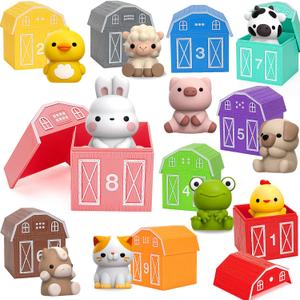 Learning Toys for 1,2,3 Year Old Toddlers, 20Pcs Farm Animals Toys Montessori Counting, Matching & Sorting Fine Motor Games, Christmas Birthday Easter Gift for Baby Boys Girls Age 12-18 Months Learning Toys for 1,2,3 Year Old Toddlers, 20Pcs Farm Animals Toys Montessori Counting, Matching & Sorting Fine Motor Games, Christmas Birthday Easter Gift for Baby Boys Girls Age 12-18 Months