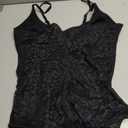 BRABIC Lace Bodysuit for Women Tummy Control Shapewear Sleeveless Tops V-Neck Backless Camisole Jumpsuit Shaper (Black, L)