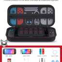 AXYBCOOL Switch 2 Case Compatible with Nintendo Switch 2(2025)/Switch/Switch OLED, Portable Hard Shell Switch 2 Travel Case for Accessories and Games with Cute Fox Shaped Zippers-Black
