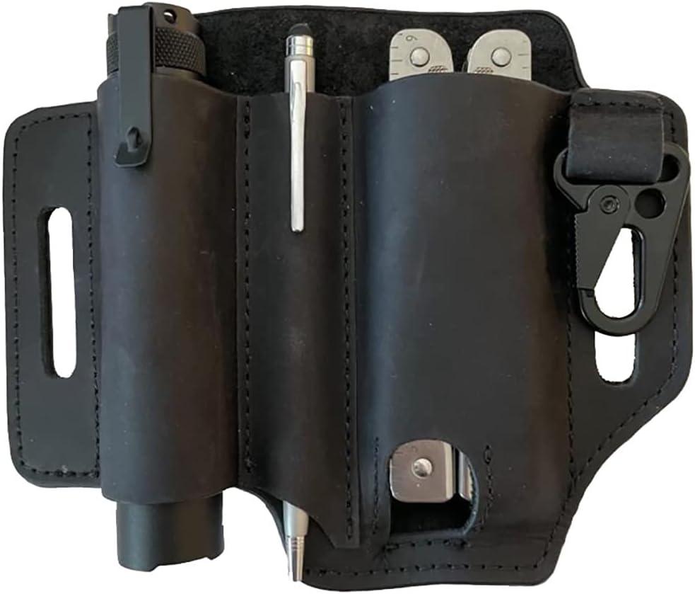 Leather EDC Belt Organizer for Men, Multitool Sheath for Belt, Tactical Pen Holster, Flashlight Holster, Everyday Carry Multi Tool Holster, EDC Belt Pouch (Large) Leather EDC Belt Organizer for Men, Multitool Sheath for Belt, Tactical Pen Holster, Flashlight Holster, Everyday Carry Multi Tool Holster, EDC Belt Pouch (Large)