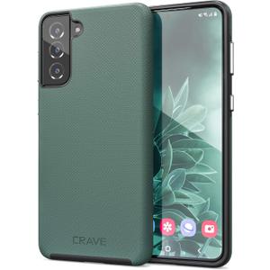 Crave for Galaxy S21 Plus Case, Shockproof Protection Dual Layer Case for Samsung Galaxy S21 Plus, S21+ 5G (6.7 inch) - Forest Green