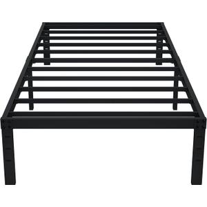 EMODA 14 Inch Twin XL Bed Frames No Box Spring Needed, Heavy Duty XL Twin Metal Platform Bed Frame, Noise Free, Easy Assembly, Black