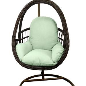 Outdoor Egg Chair Cushion with Straps, Thick PP Cotton & Shredded Sponge Fill, Water Repellent & Fade Resistant Replacement Cushion for Hanging Swing Chair, Removable Cover, Light Green