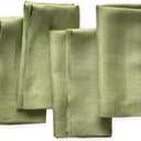 Linen Napkins 20 x 20 inch - 100% Flax Linen Olive Green Dinner Napkins Set of 4 - Cloth Napkins Washable with Mitered Corners for Spring, St Patricks Day and Easter Day