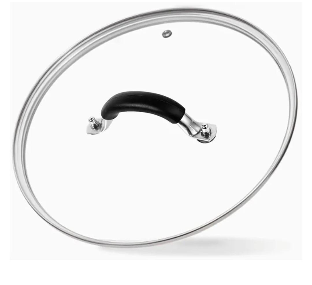 12 Inch Tempered Glass Lid for Lodge 12" Cast Iron Skillets & 7QT Dutch Ovens -Stainless Steel Handle and Rim (12 INCH LID)
