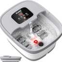 HOSPAN Collapsible Foot Spa with Heat, Bubble, Red Light, and Temperature Control, Foot Bath Massager with 8 Shiatsu Massage Rollers, Pedicure Foot Spa for Relaxation and Stress Relief (Gray)