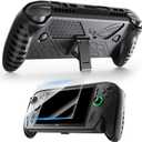 Case for ROG Xbox Ally X, Protective TPU Cover for ROG Ally X with Heat Dissipation, Built-in Stand, Scratch & Drop Resistant, Full Access Ports, Easy Install, 9H Tempered Glass Screen Protectors