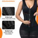 Overbust Fajas Colombianas Shapewear for Women Tummy Control Body Shaper with Adjustable Strap, M
