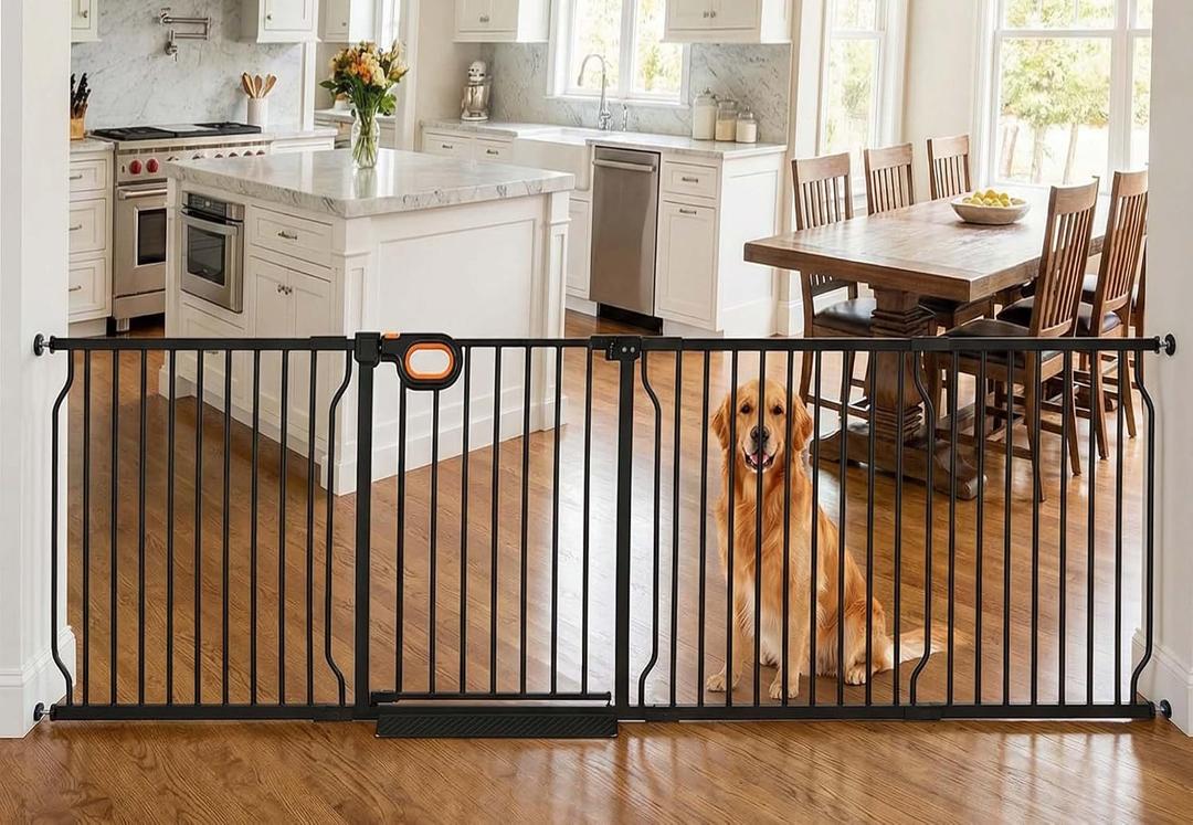 95.2-100 Inch Extra Wide Baby Gate for Stairs Doorways