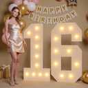 Marquee Numbers 16 Light up Numbers 4ft, Pre-Cut Foam Board Kit with Light Bulbs for Sweet 16 Party Decorations, 16th Birthday Decorations for Girls Boys Assembly Required