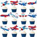 Airplane Cupcake Toppers Airplane Birthday Party Decorations 48PCS Plane Cupcake Picks Aircraft Helicopter Cake Decor for Aviation Theme Pilot Baby Shower Birthday Party Supplies