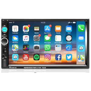 Podofo Car Stereo Double Din Car Radio 7 Inch MP5 Player with HD Touch Screen Digital Display Bluetooth Multimedia Support PhoneLink USB SD Aux-in 2 Din Autoradio with Backup Camera