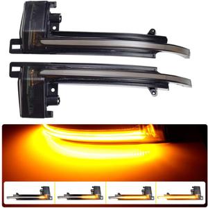 Kakulkomen LED Dynamic Side Mirror Turn Signal Light Sequential Blinker Lamp for Audi A4 A5 B8 S4 S5 Q3 A6 C6 S6(Yellow)