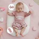 Aunties Bestie Baby Clothes Daddys Girl Newborn Short Sleeve Romper Daisy Skirt Shorts 3Pcs Set Infant Spring Outfit (Pink)