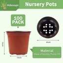 100 PCS Plastic Nursery Pots 6 Inch Seed Starting Pots for Succulents, Seedlings, Cuttings, Transplanting