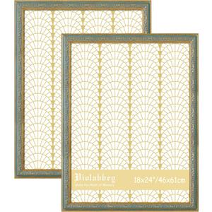 VIOLABBEY 18x24 Poster Frame Blue 2Pack, Vintage Frames Ornate without Mat