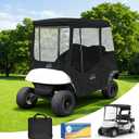 Golf Cart Enclosure Rain Cover 2&4Passenger, EZGO TXT RXV/Club Car Ds&Precedent and Yamaha, 600D Rain Cover Waterproof Windproof Snowproof and All-Weather Protection