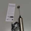 Bonsenkitchen Rechargeable Milk Frother with Stand, Handheld 3-Speed Coffee Frother, Dual Spring Whisk Electric Hand Frother Wand Drink Mixer for Matcha Lattes Cappuccino, Kitchen Gifts (Silver)