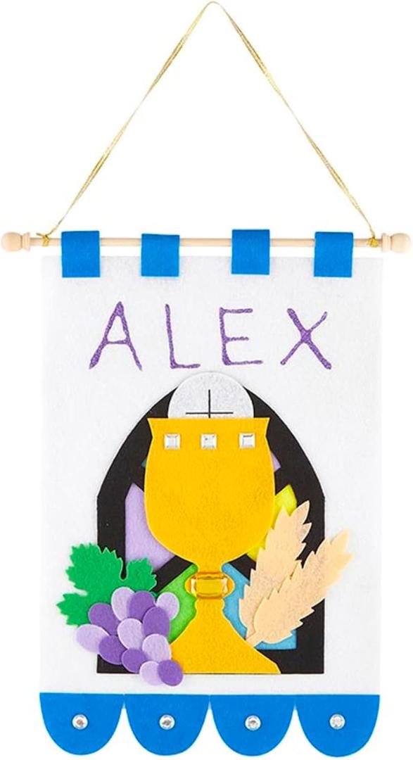 First Communion Banner Kit, Sacramental Preparation Craft Activity for Children