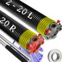 Garage Door Torsion Spring Set, Pair of 2" Electrophoresis Coated Garage Door Springs Replacement with 2 Non-Slip Winding Bars and Bearing, Minimum 16000 Cycles (.207x2x20")