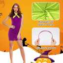 Halloween Costumes Accessories - Purple Headband Green Scarf for Halloween Cosplay Supplies